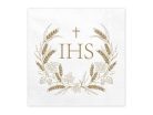 Napkins IHS, 33x33 cm, gold (1 pkt / 12 pc.)