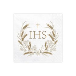 Napkins IHS, 33x33 cm, gold (1 pkt / 12 pc.)