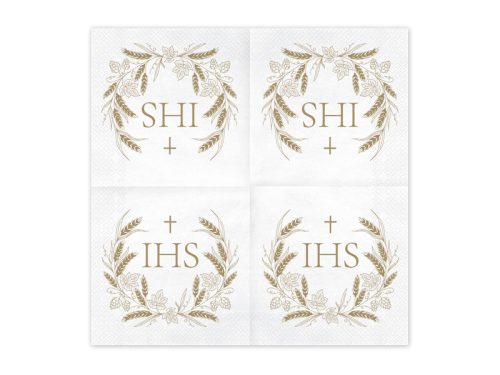 Napkins IHS, 33x33 cm, gold (1 pkt / 12 pc.)