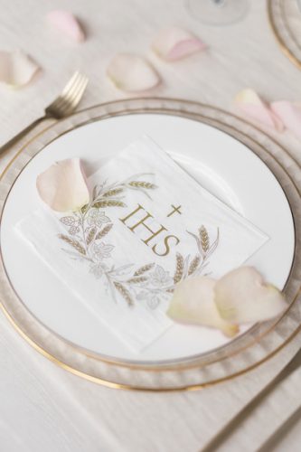 Napkins IHS, 33x33 cm, gold (1 pkt / 12 pc.)