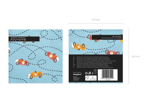Napkins Cars, 33x33, mix (1 pkt / 12 pc.)