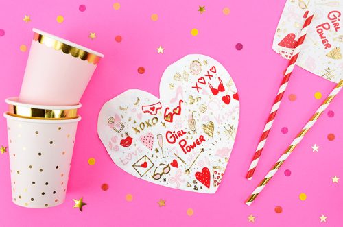 Szíves szalvéta, mix, 16x15cm (1 db / 20 db.)