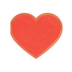 Szalvéta Szív, piros, 14,3x12,5 cm (1 db / 20 db)