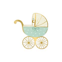 Szalvéták Babakocsi, tiffany kék, 14x15 cm (1 db / 20 db)