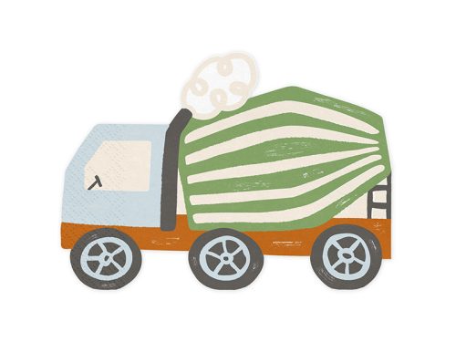 Szalvéták Betonkeverő, 16x13 cm, mix (1 pkt / 20 db.)