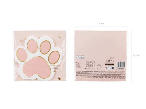 Napkins - Kitty Paws, mix, 15,5 x 14,5 cm (1 pkt / 12 pc.)