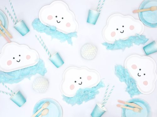 Papírszívószálak, világoskék, 19,5 cm (1 db / 10 db)