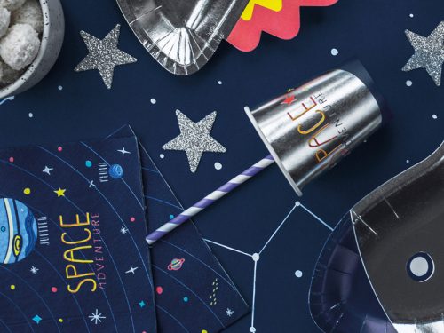 Papír szívószál, lila, 19,5 cm (1 db / 10 db.)