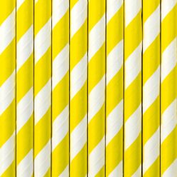 Paper Straws, yellow, 19.5cm (1 pkt / 10 pc.)