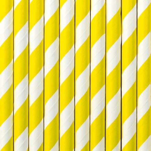 Paper Straws, yellow, 19.5cm (1 pkt / 10 pc.)