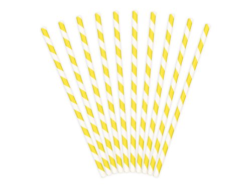 Paper Straws, yellow, 19.5cm (1 pkt / 10 pc.)