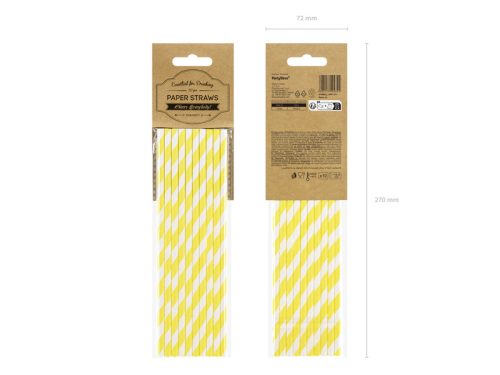Paper Straws, yellow, 19.5cm (1 pkt / 10 pc.)