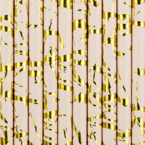 Papírszívószál, púderrózsaszín, 19,5 cm (1 db / 10 db)