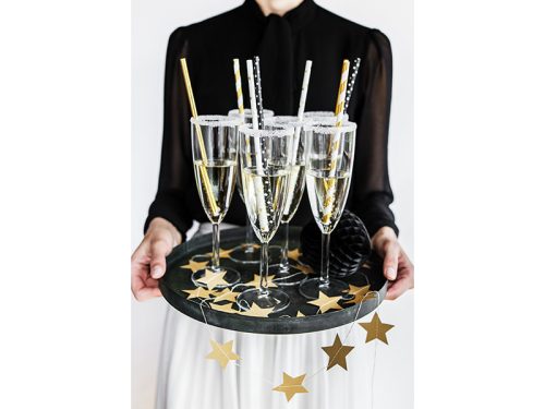 Papírszívószálak, fekete, 19,5 cm (1 db / 10 db)