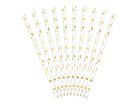 Papírszívószálak, arany, 19,5 cm (1 pkt / 10 db.)