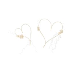 Rattan hearts with posies, cream (1 pkt / 2 pc.)