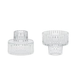   Üveg gyertyatartó 2 az 1-ben éllel, 6,5x5,5 cm (1 db / 4 db)