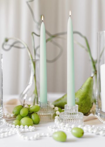 Üveg gyertyatartó 2 az 1-ben éllel, 6,5x5,5 cm (1 db / 4 db)