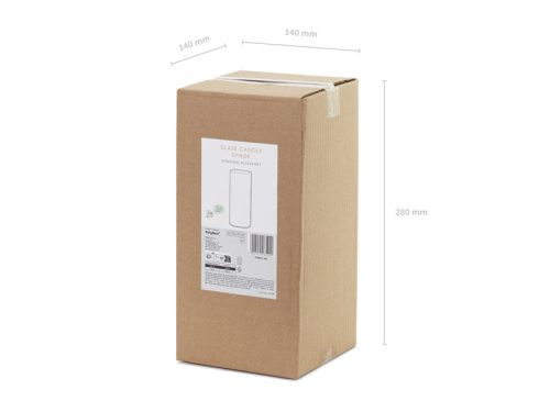 Üvegcső gyertyákhoz, 10x23cm