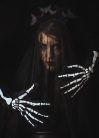 Glow in the Dark Gloves, fekete, S/M méret