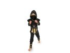Ninja jelmez, fekete, mérete 96-116 cm