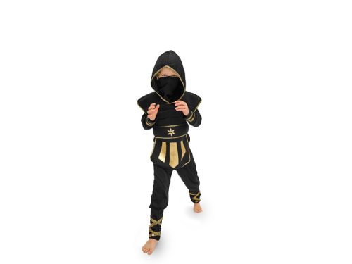Ninja jelmez, fekete, mérete 96-116 cm