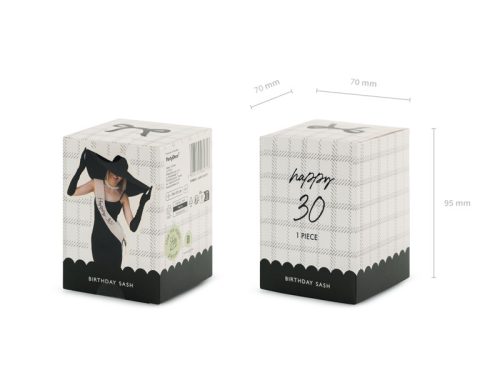 Happy 30 Sash, krém, 76 cm