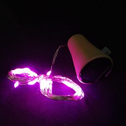   Napelemes LED-es borosüveg világítás - rózsaszín színű- 2m