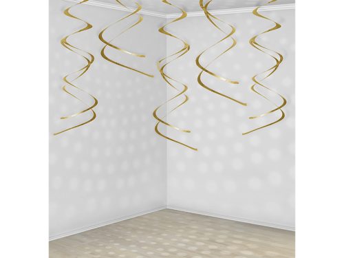 Függesztett díszek Örvények, arany (1 pkt / 5 db.)