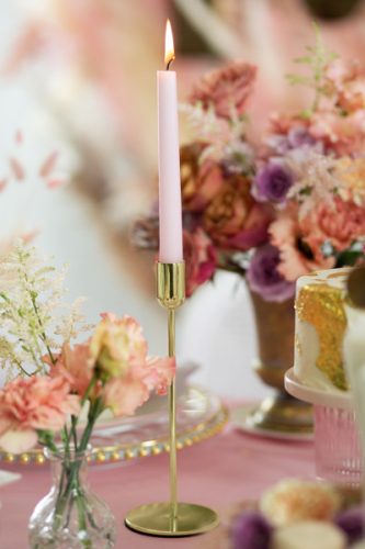 Gyertyatartó, arany, 22cm