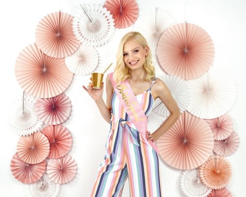 Vállszalag Bride squad, világos rózsaszín, 75 cm