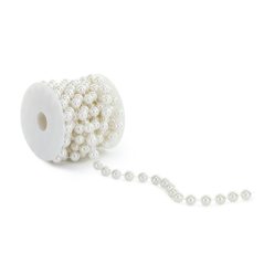   Gyöngysor dekoráció, 5 m hosszú, 12 mm átmérőjű gyöngyökkel