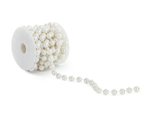 Gyöngysor dekoráció, 5 m hosszú, 12 mm átmérőjű gyöngyökkel