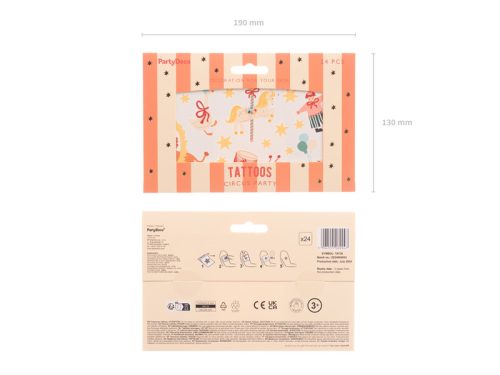 Circus Tattoos, mix (1 pkt / 24 db.)