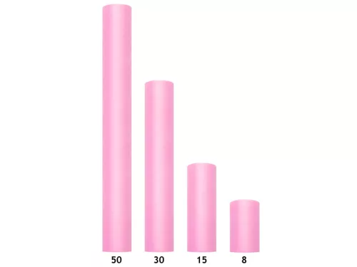 Tüll egyszínű, világos rózsaszín, 0,3 x 9 m