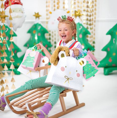 Ajándéktáska Karácsonyfa, mix, 14x20,5x8cm