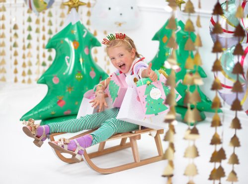 Ajándéktáska Karácsonyfa, mix, 14x20,5x8cm