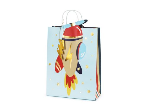 Gift bag Airplane, 10x35.5x24 cm, mix