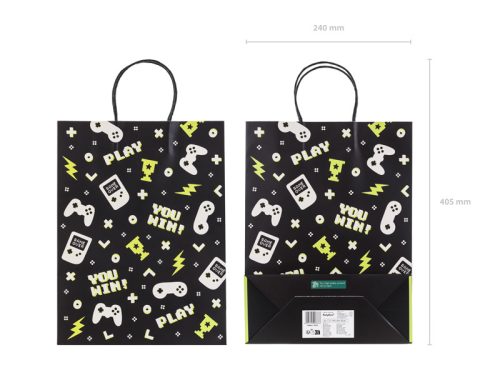 Ajándéktáska Gamepad, 10x24x32 cm, mix