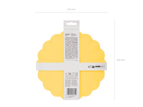 Műanyag tányérok Fodor, 22 x 22 cm, sárga (1 pkt / 4 db.)