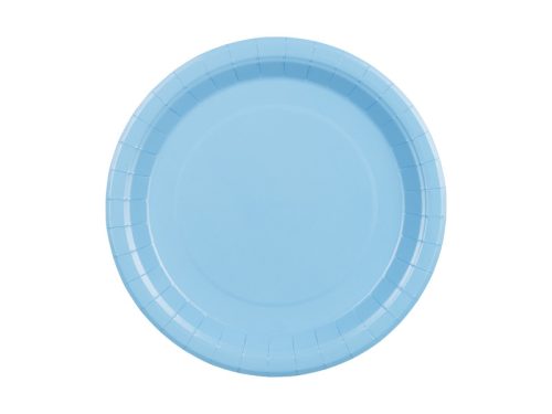 Világoskék papírtányérok, 23 cm átmérő, 6 darabos csomag
