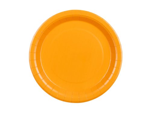 Világos narancssárga papírtányérok, 23 cm, 6 darabos csomag