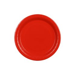 Piros papírtányér 23 cm, 6 darabos csomag