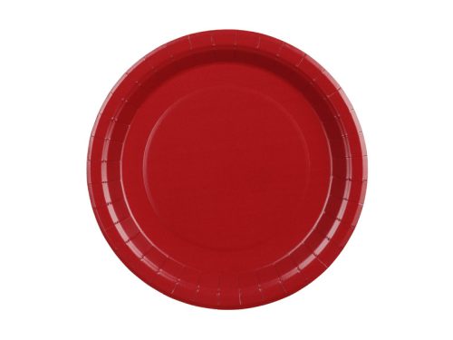 Sötétvörös papírtányérok 23 cm, 6 darabos csomag