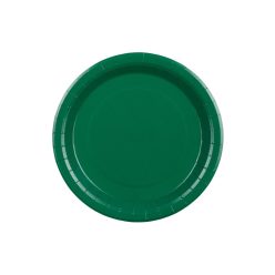 Sötétzöld papírtányérok, 23 cm, 6 darabos csomag