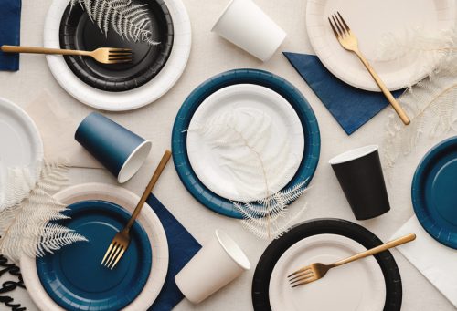 Beige papír tányérok, 23 cm, 6 db/csomag