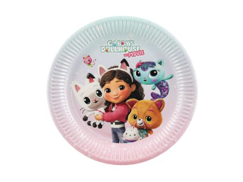 Gabby's Dollhouse papírtányérok, vegyes színek, 23 cm, 6 db