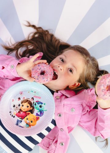 Gabby's Dollhouse papírtányérok, vegyes színek, 23 cm, 6 db