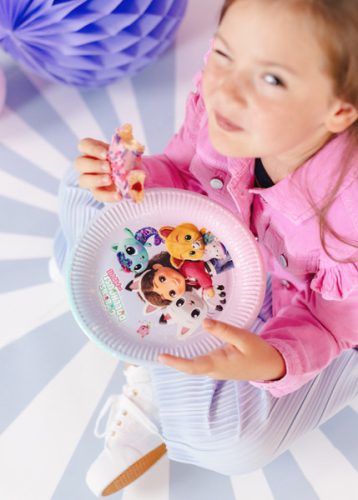 Gabby's Dollhouse papírtányérok, vegyes színek, 23 cm, 6 db