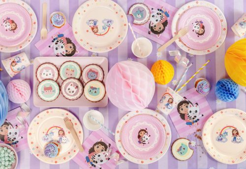 Gabby's Dollhouse papírtányérok, vegyes színek, 23 cm, 6 db